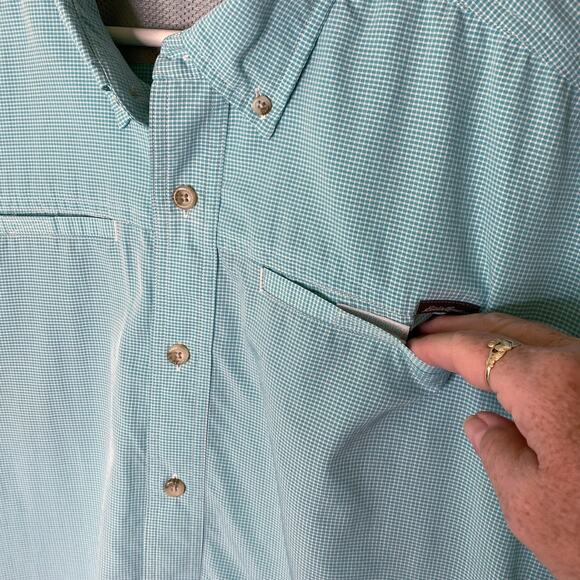 Eddie Bauer Shirt Mens Large Short Sleeve Button Down Blue Lightweight Preppy - Picture 3 of 6